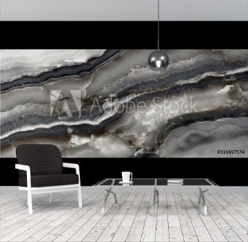 Picture of black abstract onyx marble background